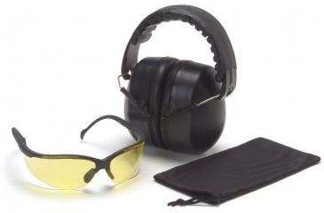 Image of Pyramex Combo Packs Venture II Amber Safety Glasses w/ PYRBAG and PM3010 Ear Muff COMBO30