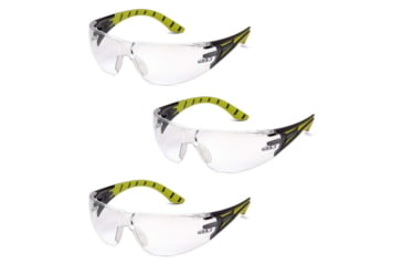 Image of Pyramex Endeavor Plus Clear Lens Black/Green Frame, Pack of 3