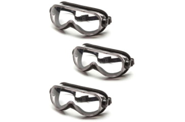 Image of Pyramex Goggles with Clear Anti-Fog with Foam Padding Lens Chem Splash Frame, Pack of 3