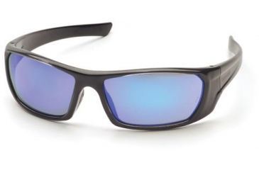 Image of Pyramex Outlander Safety Glasses, Black Frame/Ice Blue Mirror Lens SB8065D