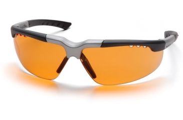 Image of Pyramex Reatta Safety Eyewear - Orange Lens, Black-Silver Frame SBS4840D
