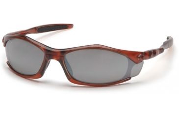 Image of Pyramex Solara Safety Eyewear - Silver Mirror Lens, Trans Orange Frame STO4370D
