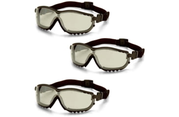 Image of Pyramex V2G Safety Glasses - Indoor/Outdoor Mirror Anti-Fog Lens, Pack of 3