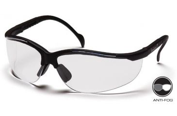 Image of Pyramex Venture II Safety Glasses - Clear Anti-Fog Lens, Black Frame SB1810ST
