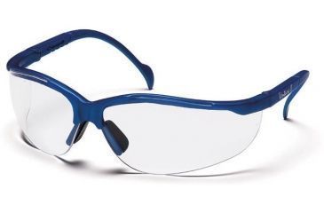 Image of Pyramex Venture II Safety Glasses - Clear Lens, Metallic Blue Frame SMB1810S