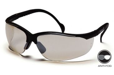 Image of Pyramex Venture II Safety Glasses - Indoor/Outdoor Mirror Anti-Fog Lens, Black Frame SB1880ST
