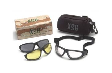 Image of Pyramex XSG Black Frame Clear Ballistic Gray Ballistic and Amber Ballistic Lens GB4010KIT
