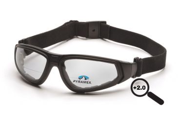 Image of Pyramex XSG reader Goggles/Glasses - Black Frame, Clear Anti-Fog + 2.0 Lens