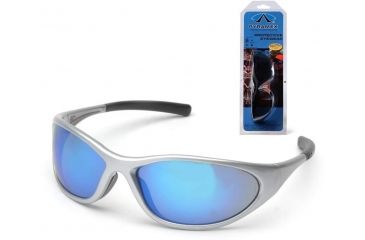 Image of Pyramex Zone II Safety Eyewear - Ice Blue Mirror Lens, Silver Frame SS3365E3