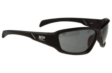 Image of Radians M&amp;P MP108 Shooting Glasses Smoke Lens Black Full Frames With Zippered Case