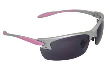 Image of Radians Women's Shooting Glasses Smoke Lens With Silver/Pink Frame