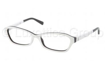 Image of Ralph Lauren RL6097 Progressive Prescription Eyeglasses 5392-5216 - Top White / Black Frame