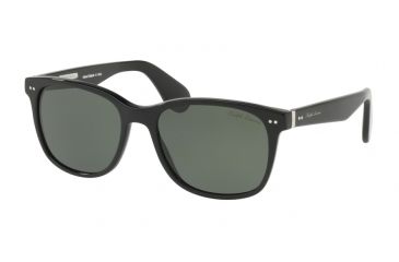 Image of Ralph Lauren RL8162P Sunglasses 500152-56 - Black Frame, Dark Green Lenses