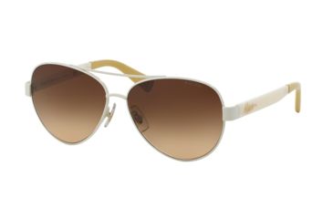 Image of Ralph RA4114 Sunglasses 308813-58 - White Frame, Brown Gradient Lenses