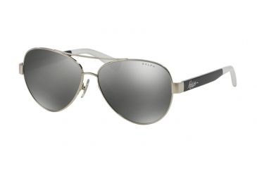 Image of Ralph RA4114 Sunglasses 30906G-58 - Silver/Navy Frame, Silver Mirror Lenses