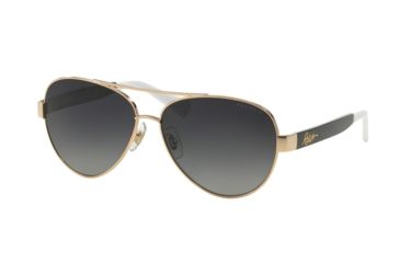 Image of Ralph RA4114 Sunglasses 3133T3-58 - Gold/Black Frame, Grey Gradient Polarized Lenses