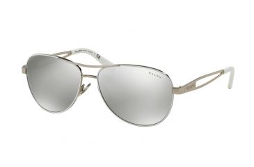 Image of Ralph RA4115 Sunglasses 30996G-58 - White/Silver Frame, Silver Mirror Lenses