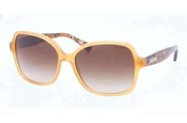 Image of Ralph RA5186 Sunglasses 131913-57 - Orange/orange Tort Frame, Brown Gradient Lenses
