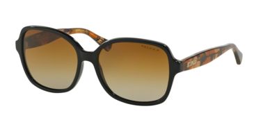 Image of Ralph RA5186 Sunglasses 1343T5-57 - Black/orange Tort Frame, Brown Gradient Polarized Lenses