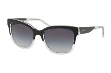 Image of Ralph RA5247 Sunglasses 56958G-55 - Top Black / Crystal Frame, Gradient Grey Lenses