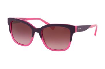 Image of Ralph RA5247 Sunglasses 57228H-55 - Top Violet/Opal Fuxia Frame, Pink Gradient Violet Lenses