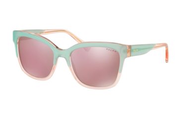 Image of Ralph RA5247 Sunglasses 57231T-55 - Top Green/Light Rose Frame, Rose Flash Gold Lenses