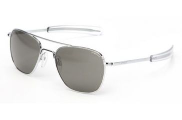 Image of Randolph Aviator Bright Chrome Frame, Gray Glass Lens, Bright Chrome Frame, 55MM AF53611