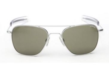 Image of Randolph Aviator Matte Chrome Frame, Gray Polarized Glass Lens, Matte Chrome Frame, 52MM AF24634