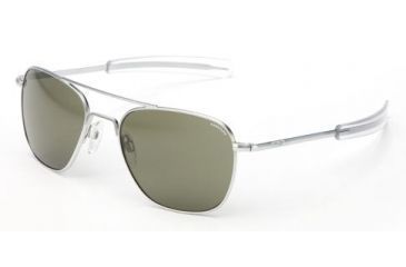 Image of Randolph Aviator Matte Chrome Frame, Gray Polarized Glass Lens, Matte Chrome Frame, 58MM AF84634