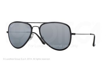 Image of Ray-Ban AVIATOR FLAT METAL RB3513M Sunglasses 153/82-56 - Sand Black/black Frame, Polar Grey Mirror Silver Gradi Lenses