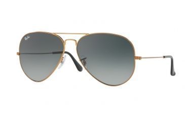 Image of Ray-Ban Aviator Large Metal II Sunglasses RB3026 197/71-62 - Shiny Bronze Frame, Light Grey Gradient Dark Grey Lenses