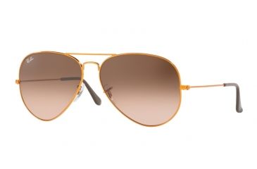 Image of Ray-Ban Aviator Large Metal II Sunglasses RB3026 9001A5-62 - Shiny Light Bronze Frame, Pink Gradient Brown Lenses