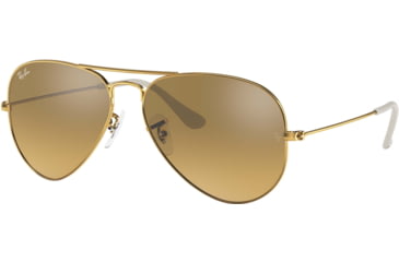 Image of Ray-Ban Aviator Large Metal RB3025 Sunglasses, Arista Crystal Brown Mirror Silver Gradient, RB3025 001/3K-6214