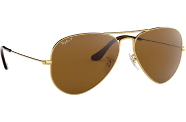 Image of Ray-Ban Aviator Large Metal RB3025 Sunglasses, Arista Crystal Brown Polarized, RB3025 001/57-5814