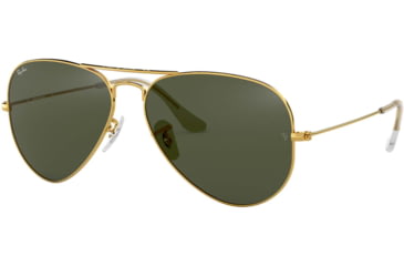 Image of Ray-Ban Aviator Large Metal RB3025 Sunglasses, Arista Frame, Crystal Green 58 mm Lenses, L0205-5814