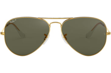 Image of Ray-Ban Aviator Large Metal RB3025 Sunglasses, Arista Frame, Crystal Green Polarized 58 mm Lenses, 001-58-5814