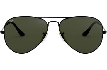 Image of Ray-Ban Aviator Large Metal RB3025 Sunglasses, Black Frame, Crystal Green 58 mm Lenses, L2823-5814