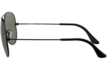 Image of Ray-Ban Aviator Large Metal RB3025 Sunglasses, Black Frame, Crystal Green Polarized 62 mm Lenses, 002-58-6214