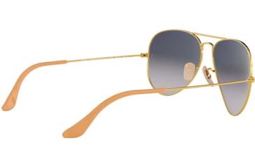 Image of Ray-Ban Aviator Large Metal RB3025 Sunglasses, Gold Frame, Gradient Blue Polar Lenses, RB3025 001/78-58