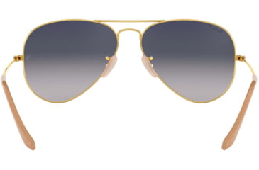 Image of Ray-Ban Aviator Large Metal RB3025 Sunglasses, Gold Frame, Gradient Blue Polar Lenses, RB3025 001/78-58