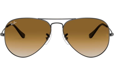 Image of Ray-Ban Aviator Large Metal RB3025 Sunglasses, Gunmetal Crystal Brown Gradient, RB3025 004/51-5814
