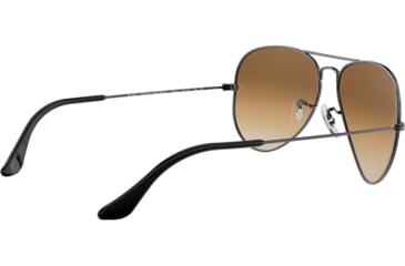 Image of Ray-Ban Aviator Large Metal RB3025 Sunglasses, Gunmetal Crystal Brown Gradient, RB3025 004/51-5814