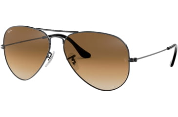 Image of Ray-Ban Aviator Large Metal RB3025 Sunglasses, Gunmetal Crystal Brown Gradient, RB3025 004/51-6214