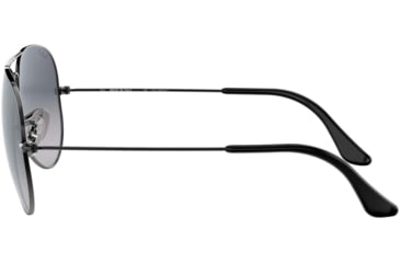 Image of Ray-Ban Aviator Large Metal RB3025 Sunglasses, Gunmetal Crystal Polarized Blue Gradient Gray, RB3025 004/78-5814