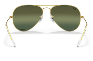 Image of Ray-Ban Aviator Large Metal RB3025 Sunglasses, Legend Gold Frame, Silver/Green Chromance Lens, Polarized, 62, RB3025-9196G4-62