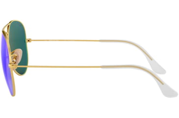 Image of Ray-Ban Aviator Large Metal RB3025 Sunglasses, Matte Gold Frame, Blue Mirror Polar Lenses, RB3025 112/4L-58