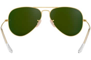 Image of Ray-Ban Aviator Large Metal RB3025 Sunglasses, Matte Gold Frame, Blue Mirror Polar Lenses, RB3025 112/4L-58