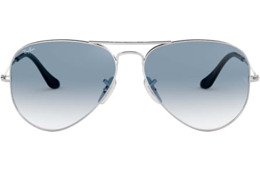 Image of Ray-Ban Aviator Large Metal RB3025 Sunglasses, Silver Crystal Gradient Light Blue, RB3025 003/3F-5814