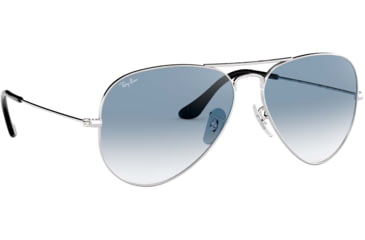 Image of Ray-Ban Aviator Large Metal RB3025 Sunglasses, Silver Crystal Gradient Light Blue, RB3025 003/3F-5814