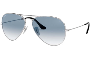 Image of Ray-Ban Aviator Large Metal RB3025 Sunglasses, Silver Crystal Gradient Light Blue, RB3025 003/3F-5814